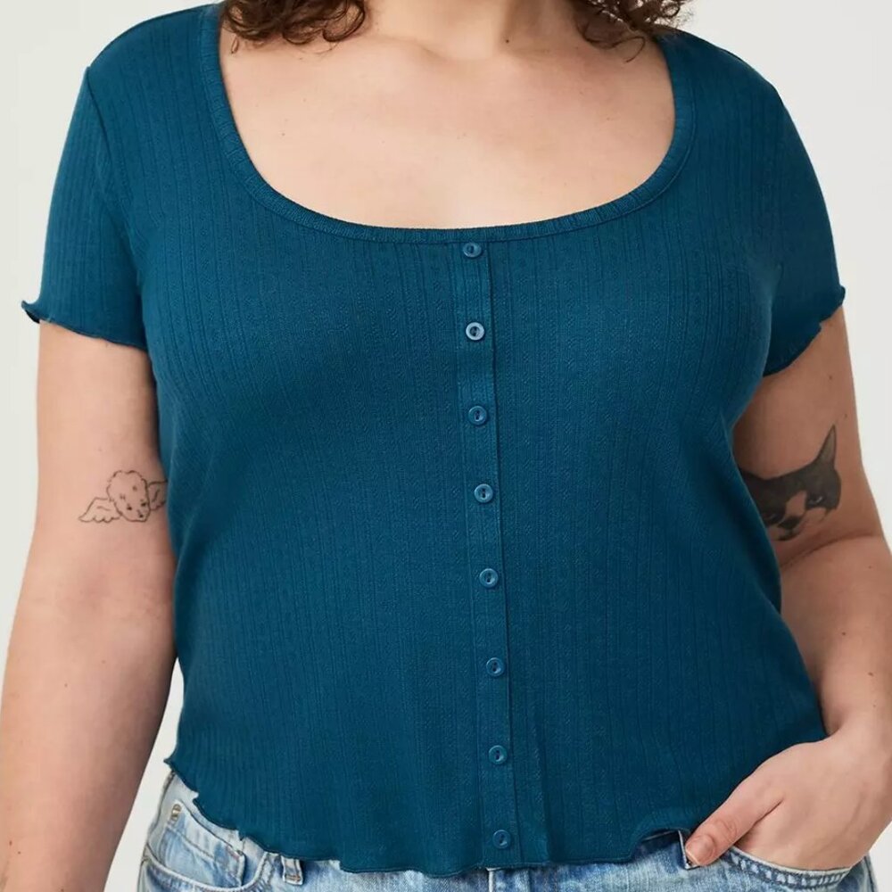 Torrid Button up Crop Tee